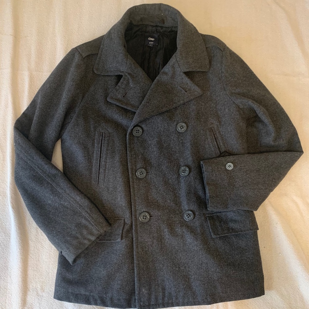 Gap XS Grey Wool / Wool Blend Peacoat